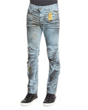 Motard Twill Jeans, Light Blue