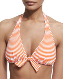 Reversible Printed Halter-Neck Swim Top