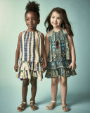 Sleeveless Silk Chiffon Dress, Multicolor, Size 8-12