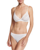 Mesh & Organic Jersey Basic Bralette, White