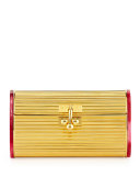 Dani Metal Backlit Evening Clutch Bag, Gold/Red
