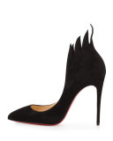 Victorina Flame 100mm Red Sole Pump, Black