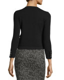 Four-Pocket Cropped Cardigan, Black