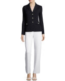 Santana Embellished Three-Button Blazer, Black