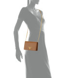 Saffiano Lux Crossbody Bag, Caramel