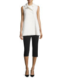 Mid-Rise Slim Cropped Pants, Black