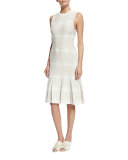 Sleeveless Medallion-Print Intarsia Dress