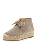 Gena Suede Espadrille Bootie, Warm Gray