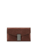 Mini Envelope Crossbody with Monili Closure, Bordeaux