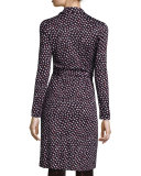 New Jeanne Two Printed Wrap Dress, Pirouette Dot Navy