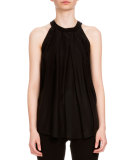 Paulette Halter-Neck Top, Black
