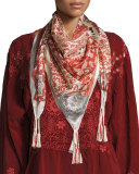 Prima Printed Silk Scarf, Multi