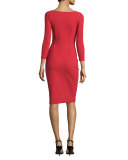 Biba 3/4-Sleeve Stretch Jersey Sheath Dress, Melograno