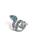 Cobra Lava Blue Topaz Double-Coil Ring