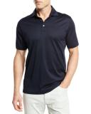 Mercerized Cotton Polo Shirt, Navy