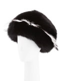 Freja Fox-Fur Cap, Black