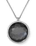 Stella Pendant Necklace in Hematite & Diamonds 16-18"