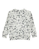 Mickay X-Ray Pullover Sweatshirt, White, Size 4-12