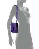 Crocodile Small Chain-Strap Shoulder Bag, Purple Matte