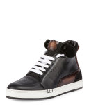 Playtime Leather High-Top Sneaker, Black