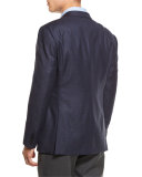 G-Line Windowpane Two-Button Sport Coat, Navy