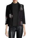 Swarovski®-Hands 3/4-Sleeve Jacket, Black