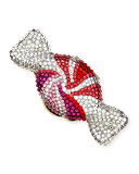 Swirled Candy Crystal Pillbox, Champagne/Red