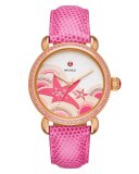 Seaside Starfish Dial Watch with Diamonds, Miami Pink