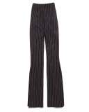 Grace Pinstripe Flare Trousers, Black/White