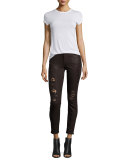 The Ankle Skinny with Distressing, Coated Fashion