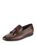 Leather Tassel Loafer, Brown