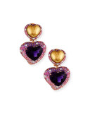 Hearts Desire South Sea Pearl & Amethyst Drop Earrings