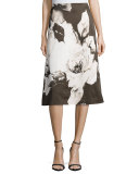 Zarita Floral-Print Skirt, Cloud/Multi