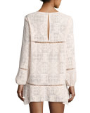 Lorelei Embroidered Chiffon Tunic Dress, Light Pink