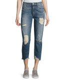 Sinner Slashed Straight Jeans, Ice Scream/You Scream