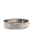 Rock and Diamond Medium 18K White Gold Bangle