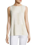 Ombre-Stitched Stretch-Cotton Tank, Multi