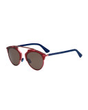 So Real Colorblock Sunglasses, Plum