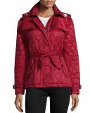 Finsbridge Check-Lined Short Quilted Coat W/ Removable Hood
