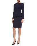 Peplum Sweater & Skirt Set, Duchess Blue