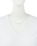 Glam'Azone 18k Bar Pendant Necklace w/ Oval Diamond