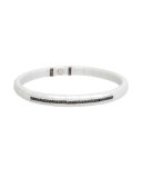 Pura White Ceramic & 18K White Gold Bracelet with Black Diamonds, 0.25 tdcw