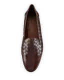 Naia Woven Leather Loafer, Dark Tan