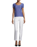 Tech-Cotton Wide-Cuff Pants, Ivory