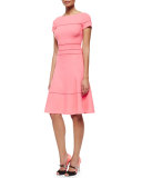 Hemstitched Fit-And-Flare Dress