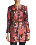 Topiary Jacquard Zip-Front Jacket