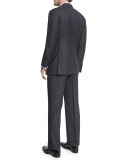 Windsor Base Sharkskin Three-Piece Suit, Charcoal