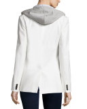 Long and Lean Cotton-Blend Jacket, White