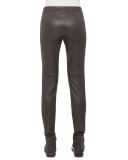 Stretch-Lambskin Skinny Pants, Date