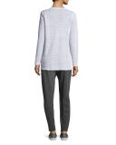 Lightweight Organic Linen Striped Top